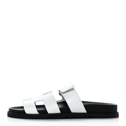 Hermes Calfskin Womens Chypre Sandals 38.5 White 1 of 12