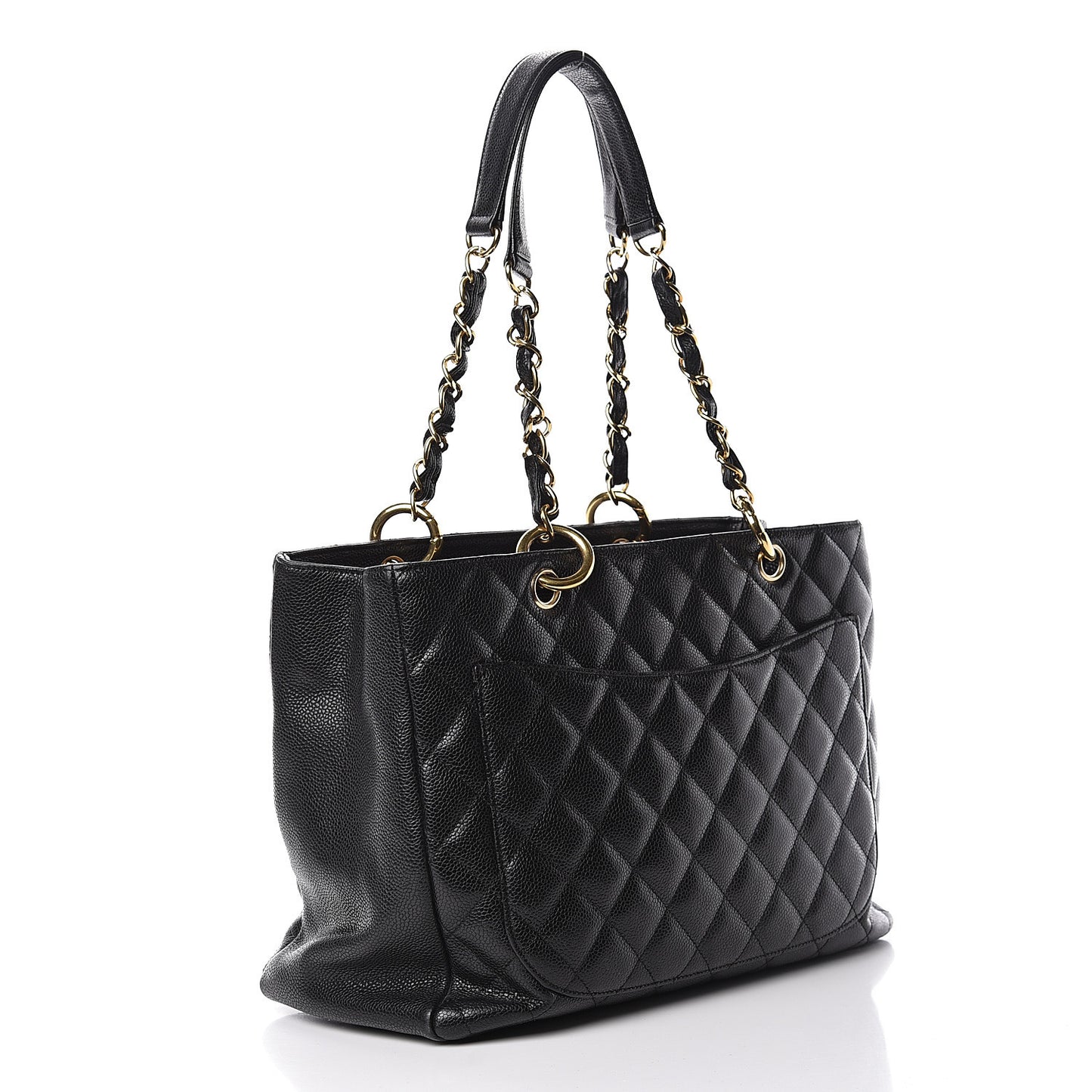 Caviar Quilted Grand Shopping Tote GST Black
