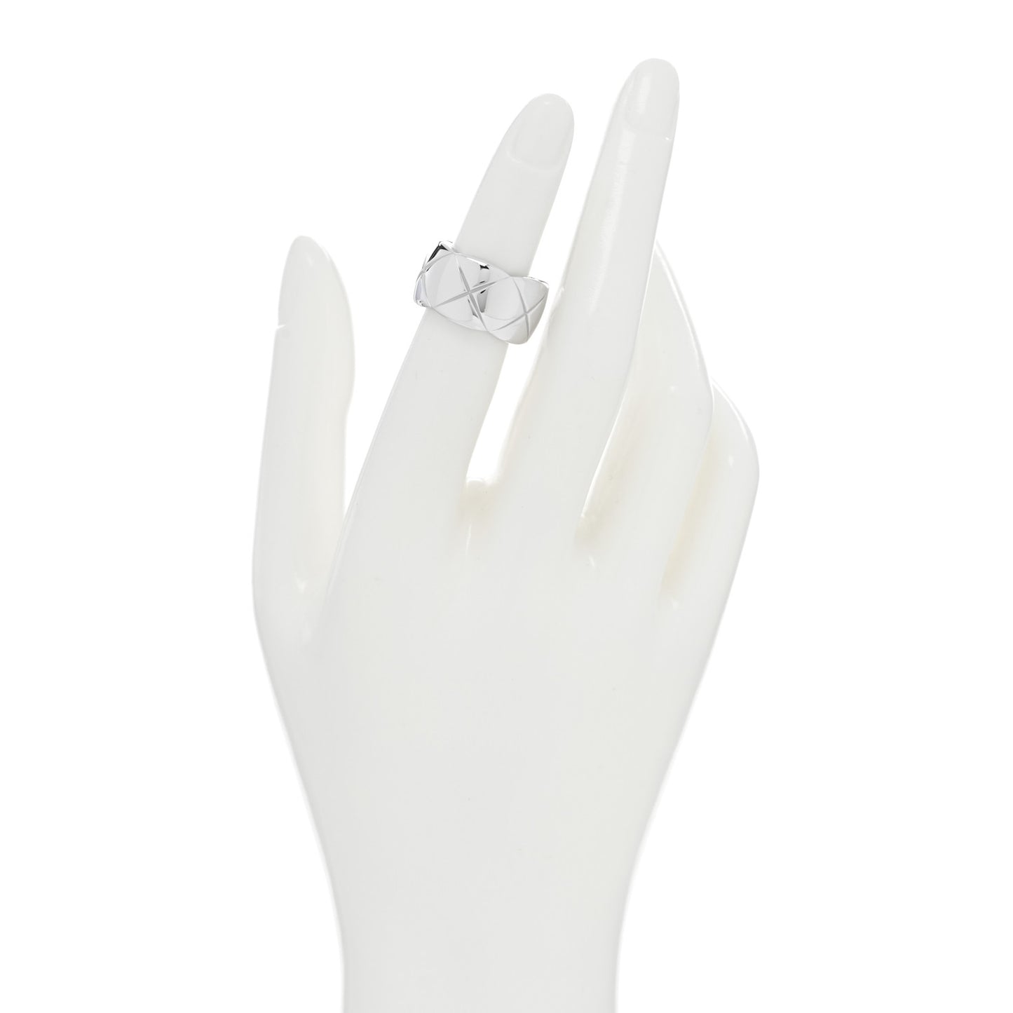 18K White Gold Large Coco Crush Ring 48 4.5