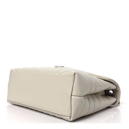Saint Laurent Calfskin Y Quilted Monogram Medium Loulou Chain Satchel Blanc Vintage 7 of 7