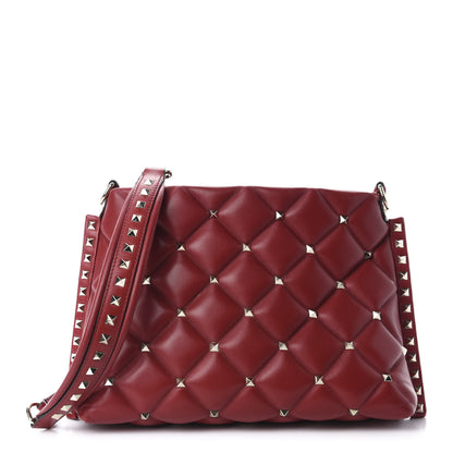 Valentino Garavani Nappa Candystud Shoulder Bag Red 1 of 8