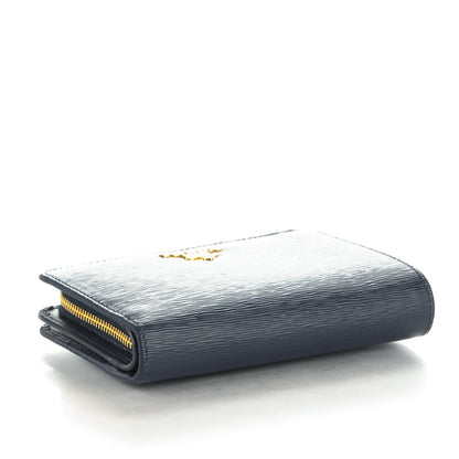 Prada Vitello Move Metal Compact Wallet Cobalto 4 of 11