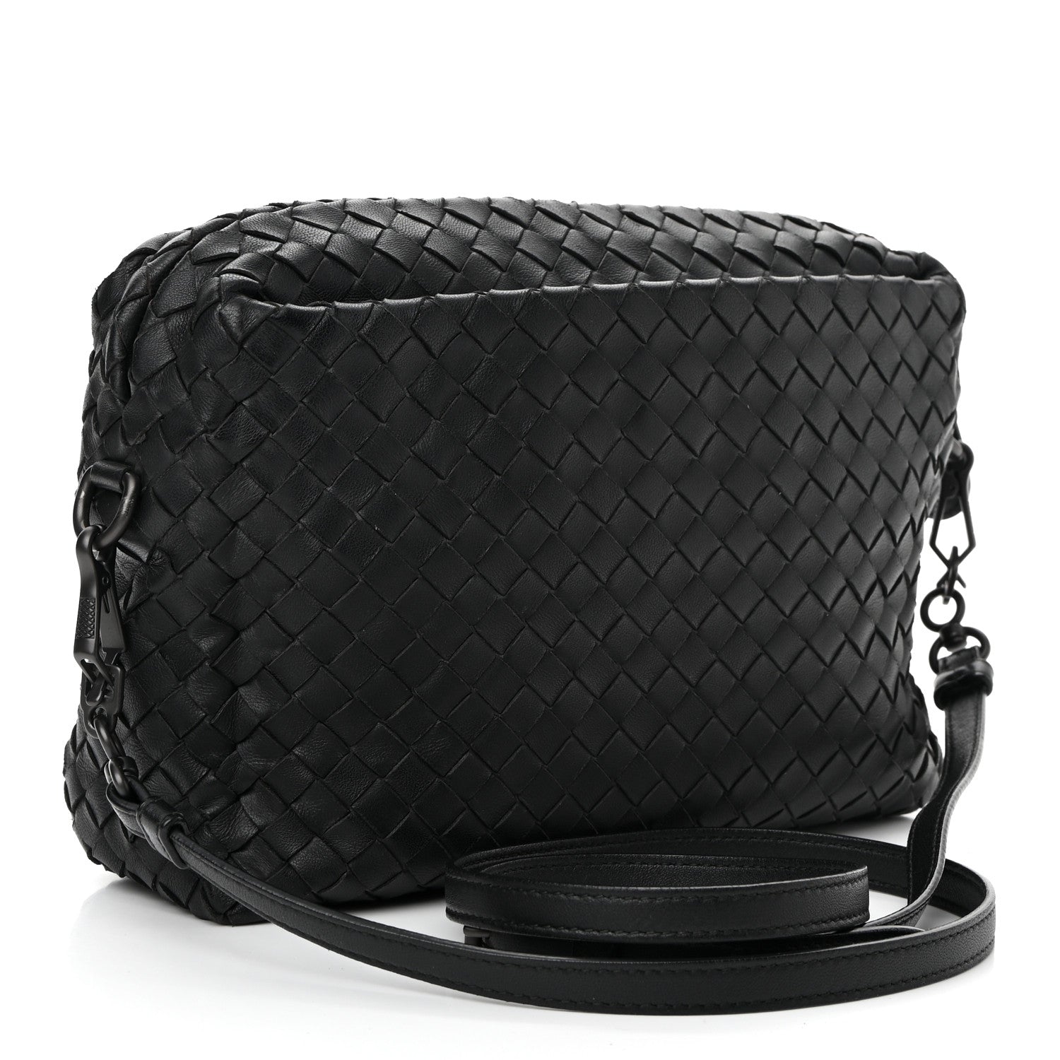 Bottega Veneta Nappa Intrecciato Crossbody Messenger Black 3 of 9
