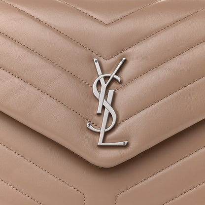 Saint Laurent Calfskin Y Quilted Monogram Medium Loulou Chain Satchel Dark Beige 7 of 9