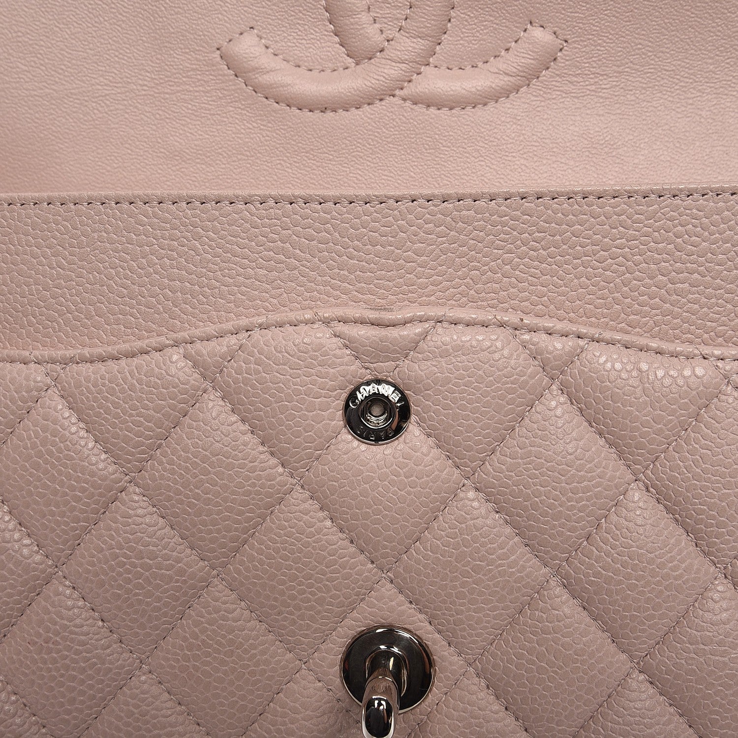 Chanel Caviar Quilted Medium Double Flap Pink 10 of 14