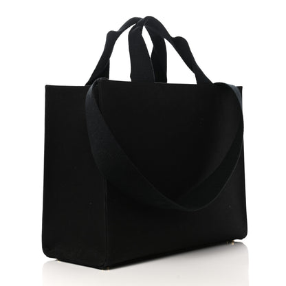 Fendi X VERSACE Cotton Canvas Cuoio Romano Fendace Logo Embroidered Signature Shopping Tote Black Gold 3 of 11