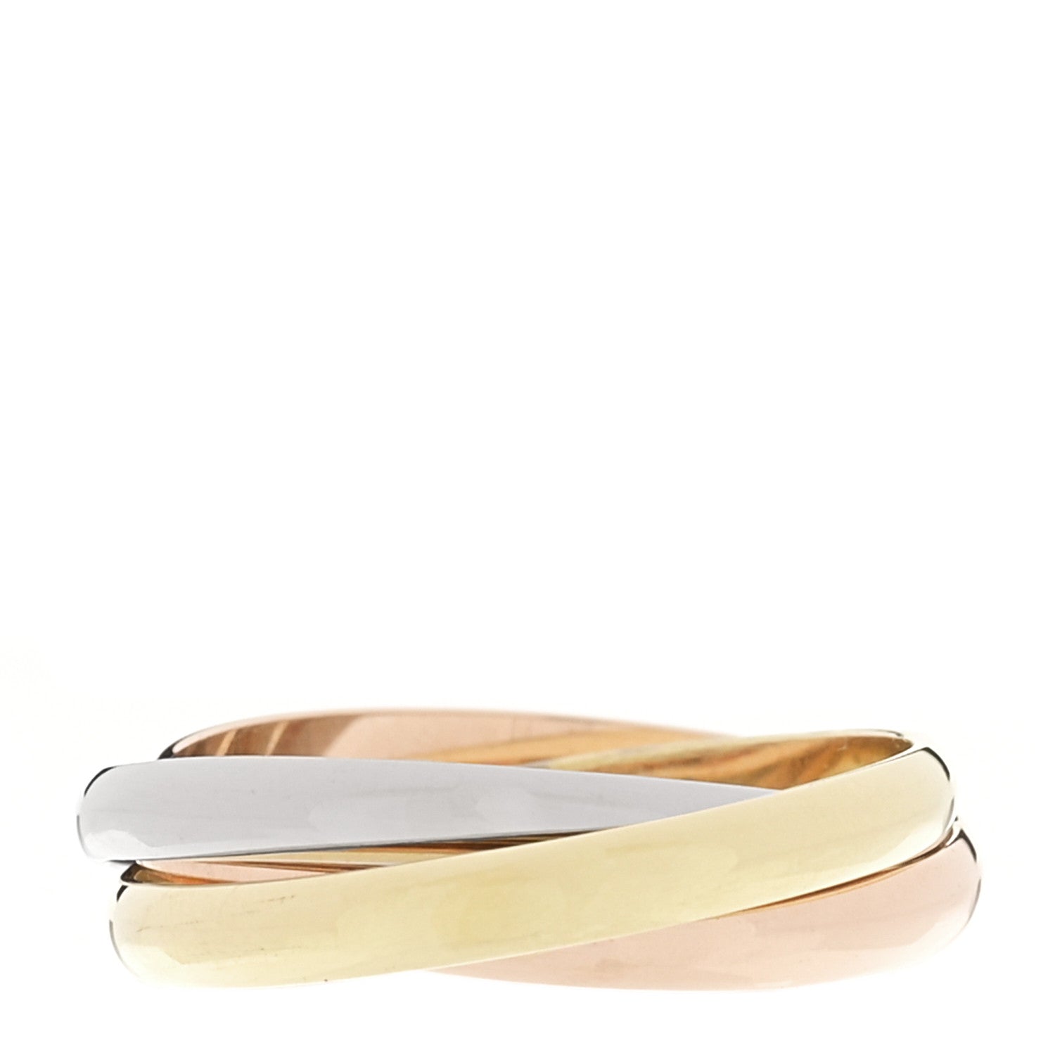 Cartier 18K Pink Yellow White Gold Small Trinity Ring 58 8.25 3 of 4