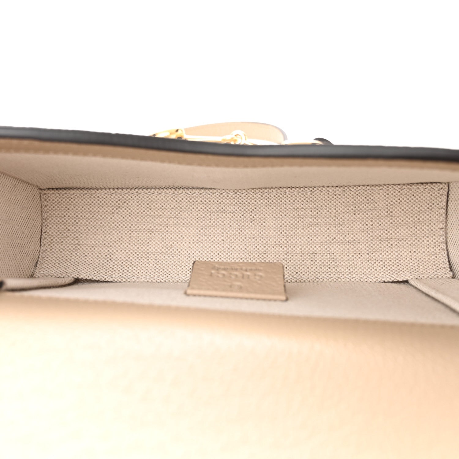 Gucci GG Supreme Monogram Textured Dollar Calfskin Mini Horsebit 1955 Shoulder Bag Beige Mystic White Oatmeal 5 of 10