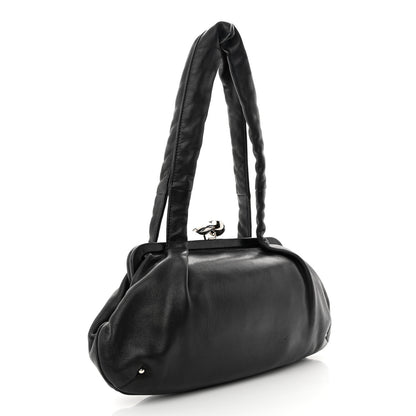 Chanel Lambskin Kiss Lock Frame Bag Black 3 of 10