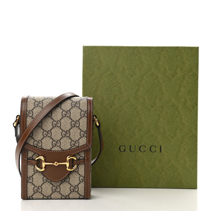 Gucci GG Supreme Monogram Mini Horsebit 1955 Crossbody Bag Beige Brown Sugar 11 of 11