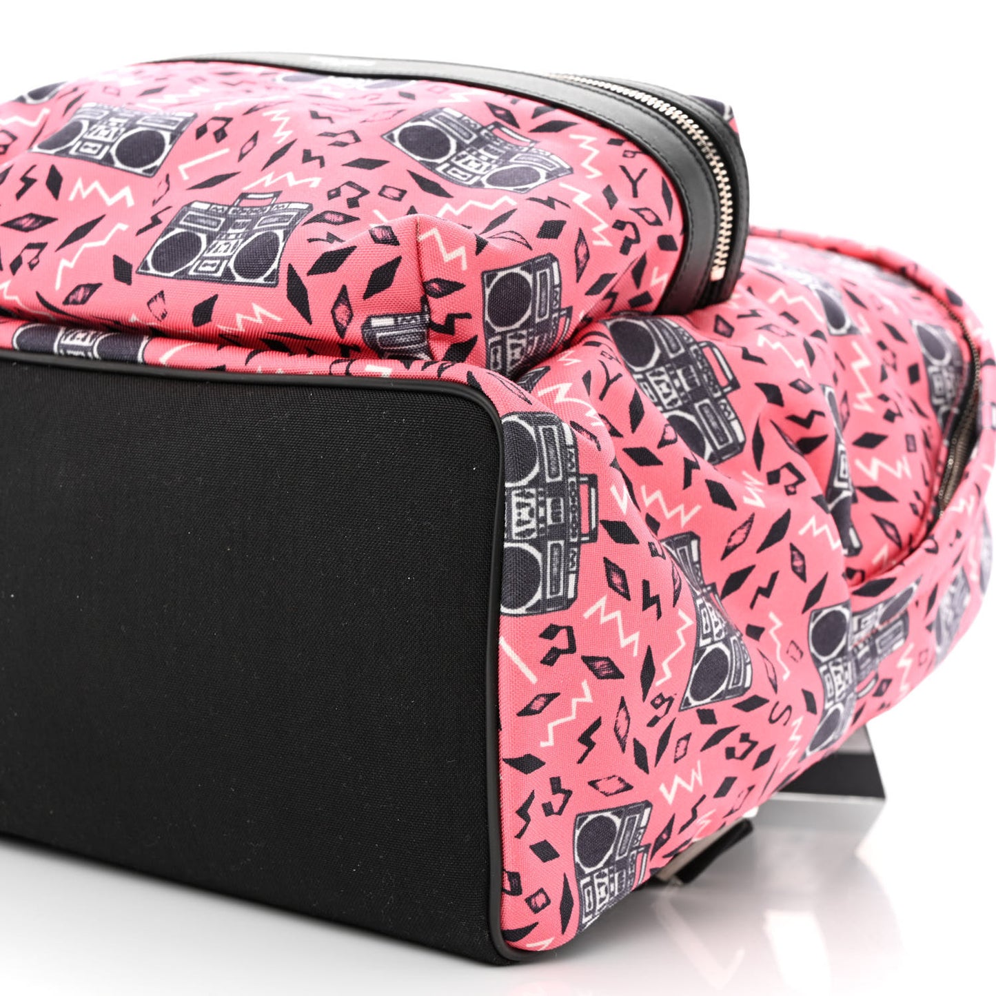 Canvas Radio Print City Backpack Pink