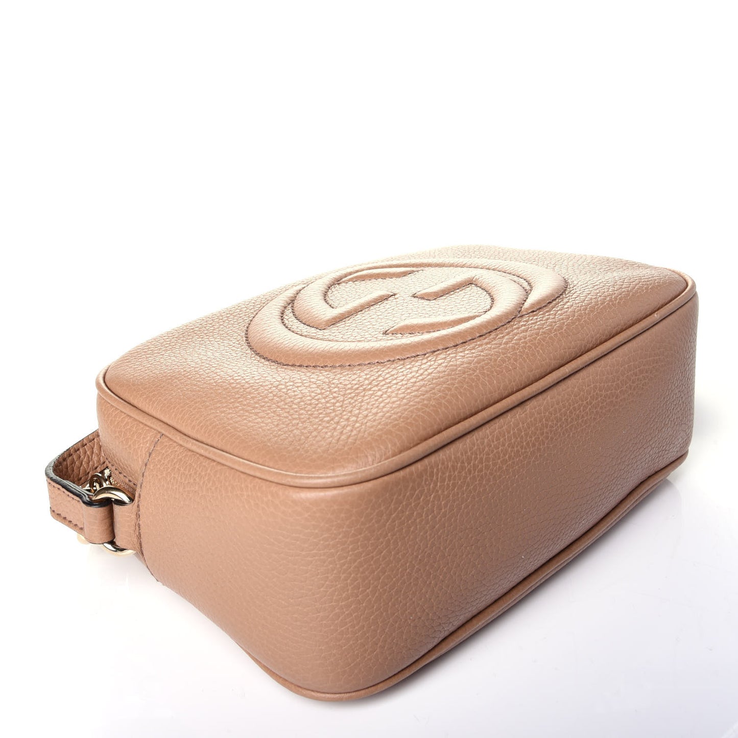 Pebbled Calfskin Small Soho Disco Bag Rose Beige