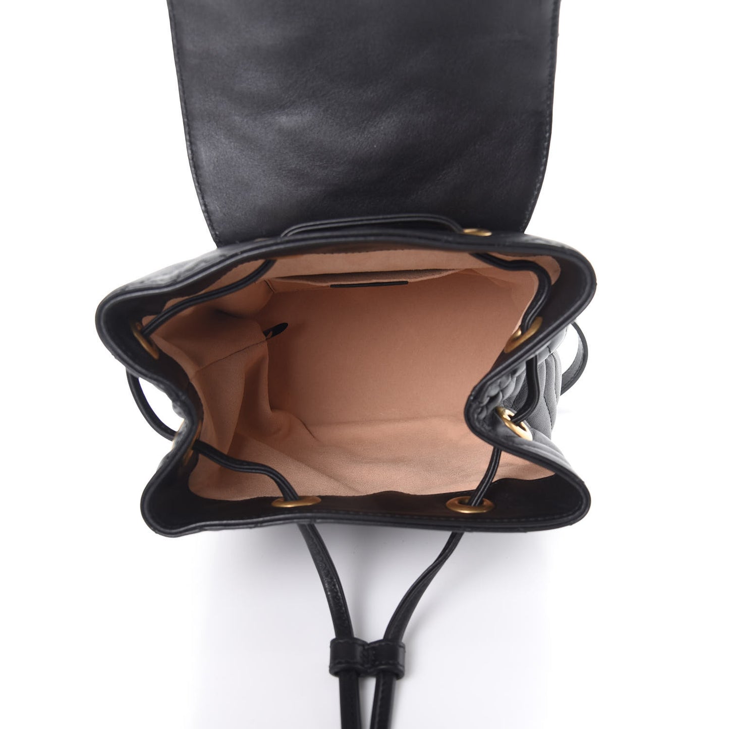 Calfskin Matelasse GG Marmont Flap Backpack Black