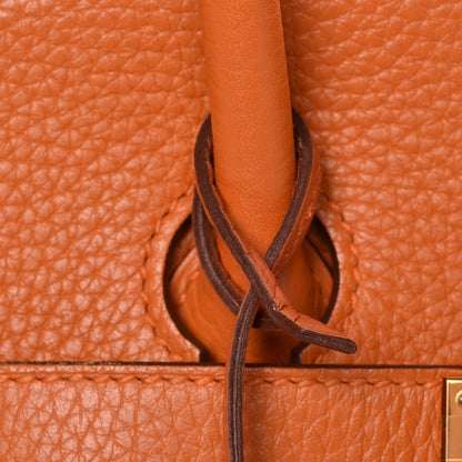 Hermes Taurillon Clemence Birkin 35 Orange 11 of 30