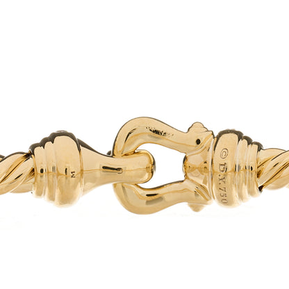 David Yurman 18K Yellow Gold Diamond 3.5mm Cable Buckle Bracelet 3 of 3