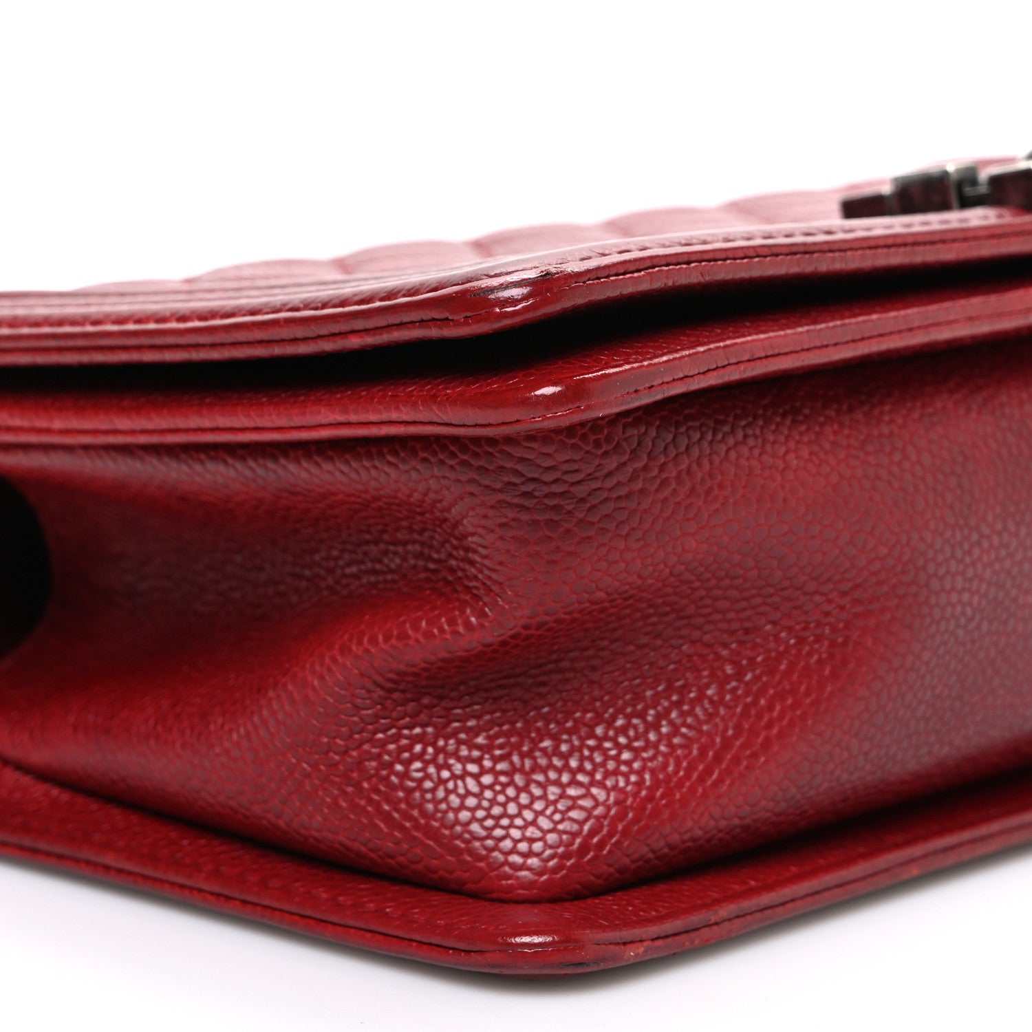 Chanel Caviar Quilted Medium Boy Flap Dark Red 9 of 11