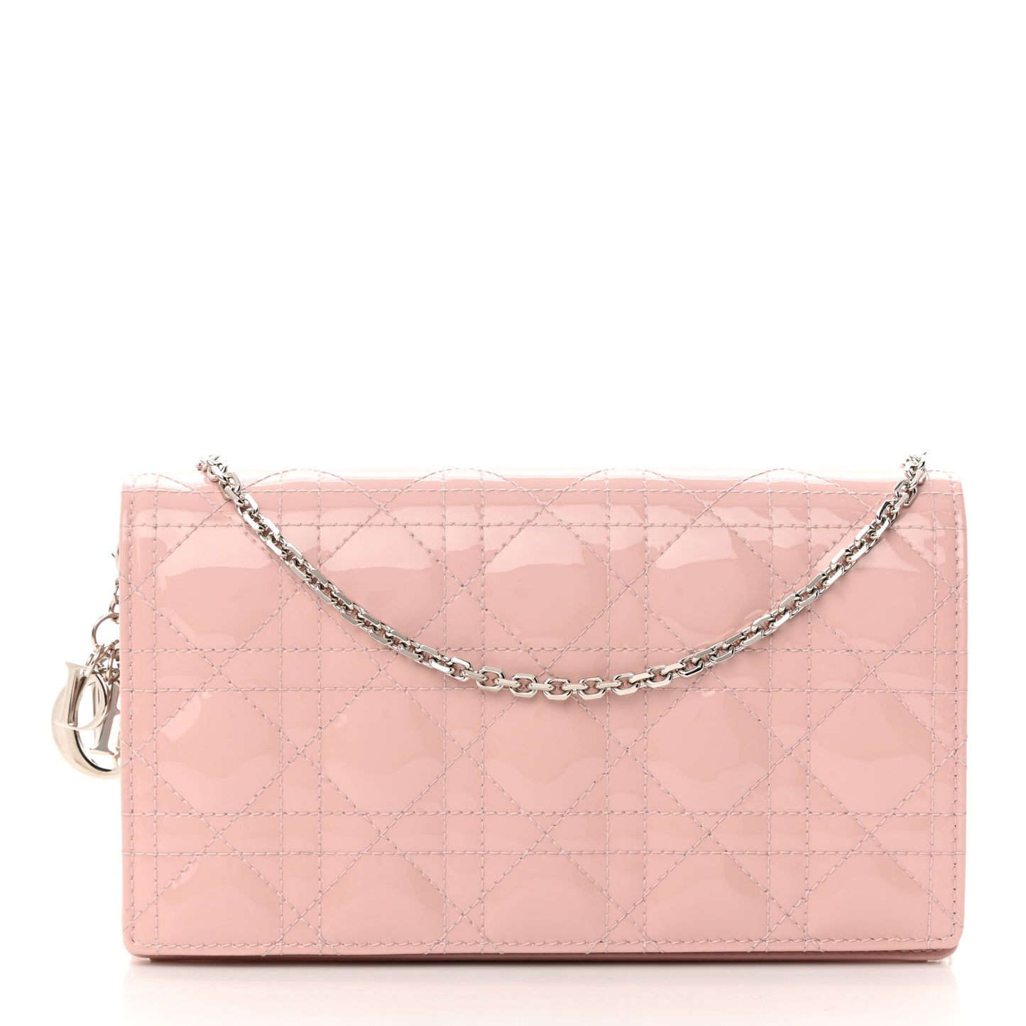 Patent Cannage Lady Dior Convertible Clutch Light Pink