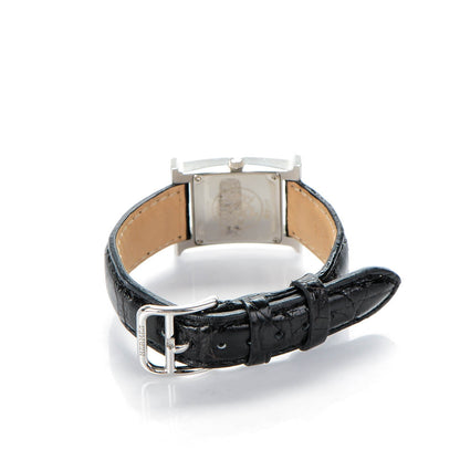 Hermes Stainless Steel Alligator 21mm Heure H Hour Quartz Watch Noir 7 of 12