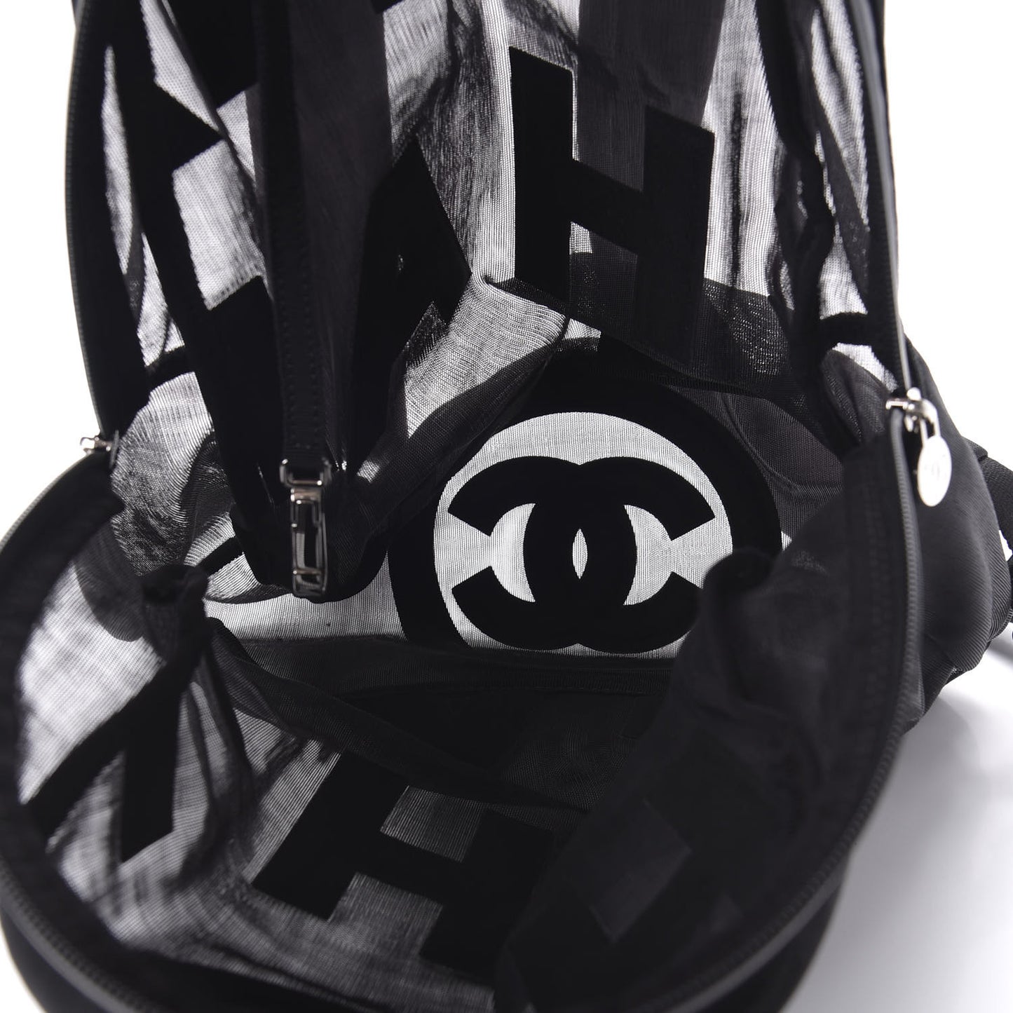 Mesh Nylon Logo Backpack Black