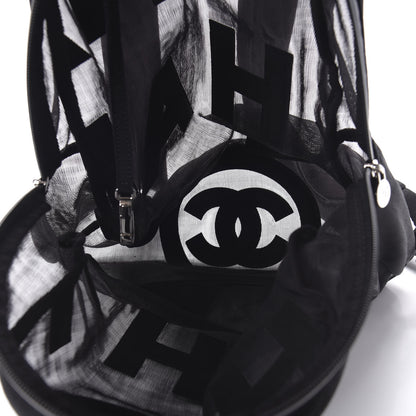 Chanel Mesh Nylon Logo Backpack Black 4 of 9