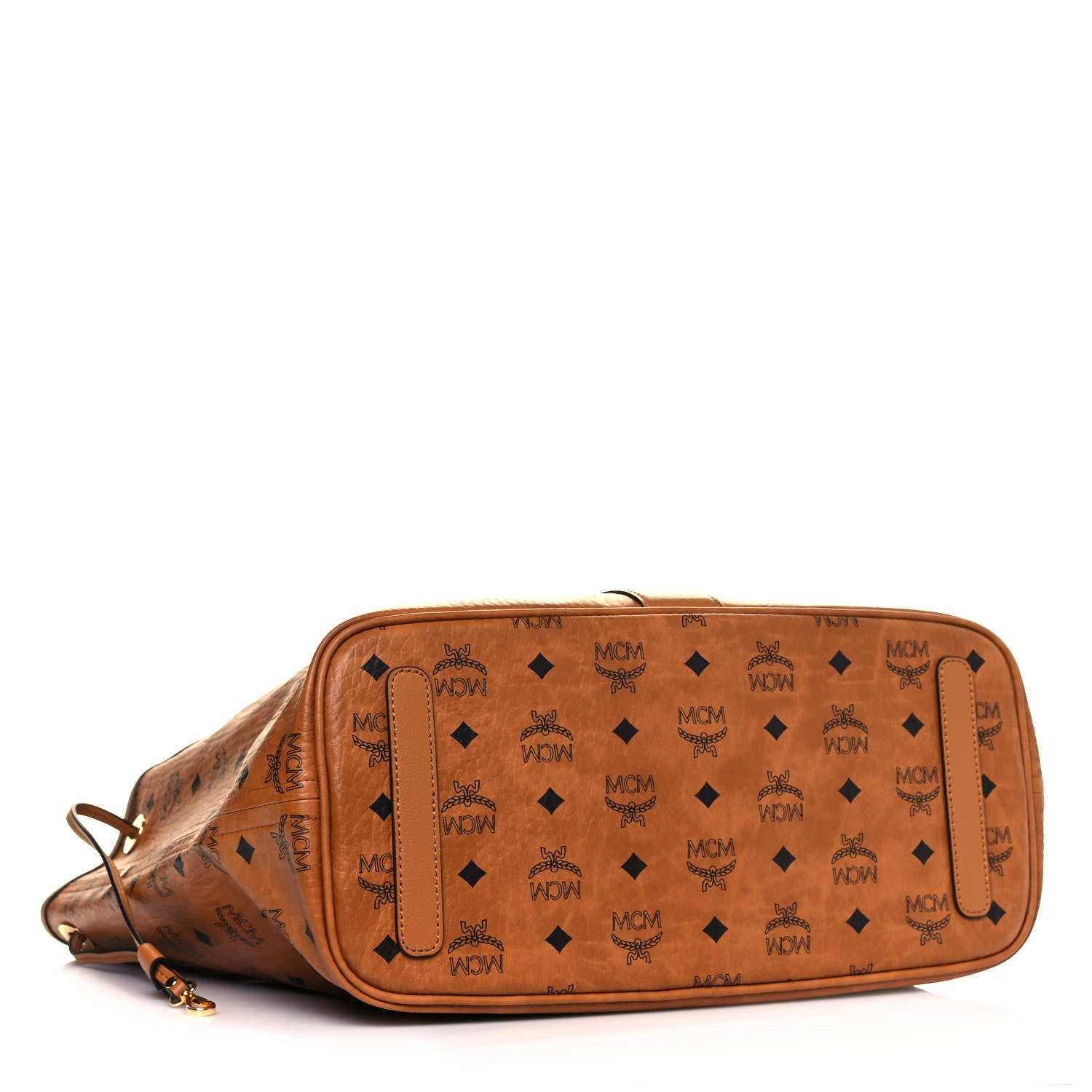 MCM Visetos Medium Liz Reversible Shopper Tote Cognac 5 of 12
