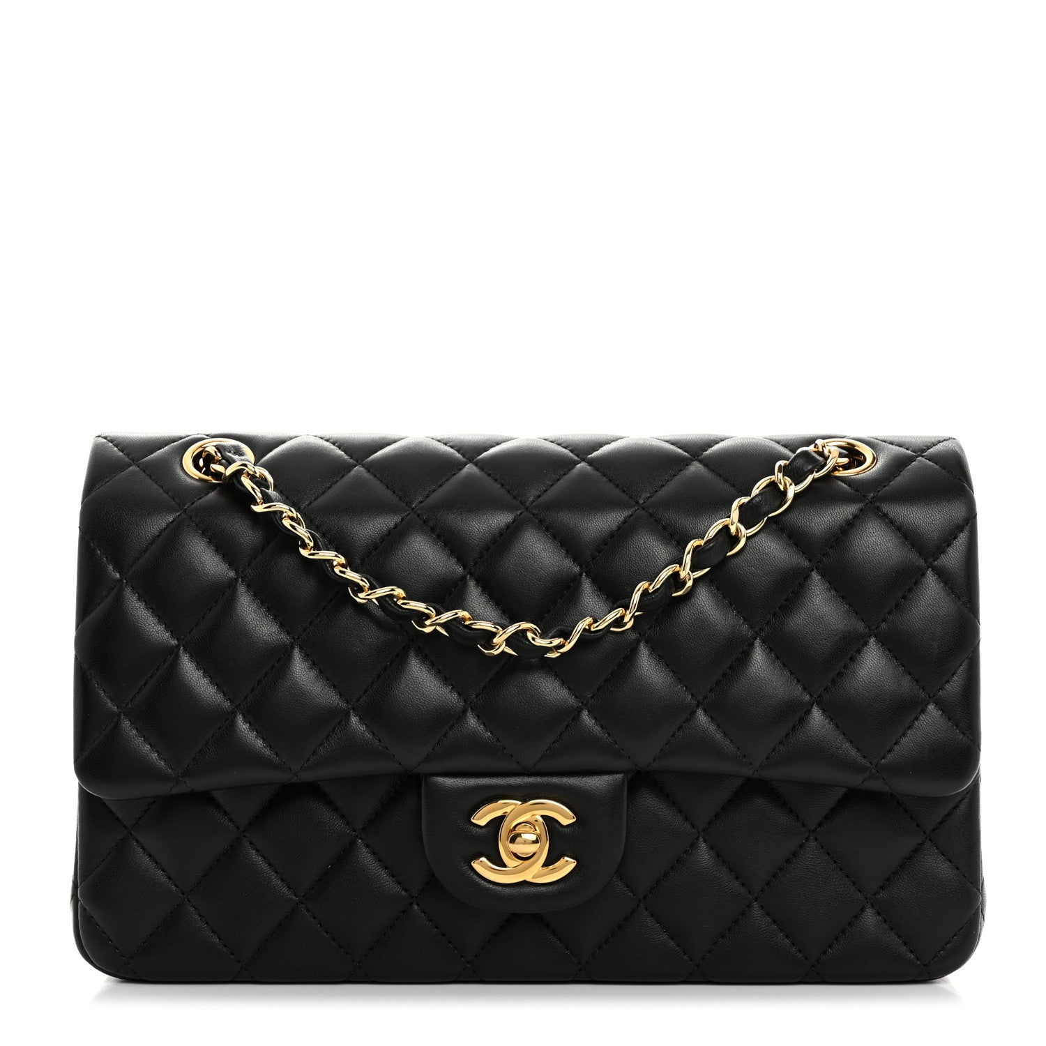 Chanel Lambskin Quilted Medium Double Flap Black 1 of 11