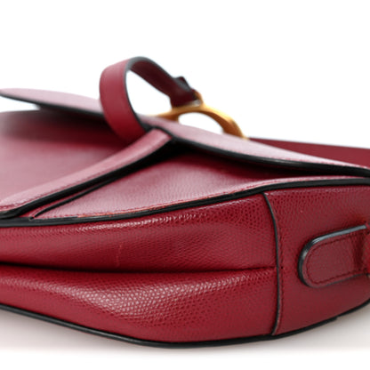 Christian Dior Grained Calfskin Saddle Bag Red 10 of 12