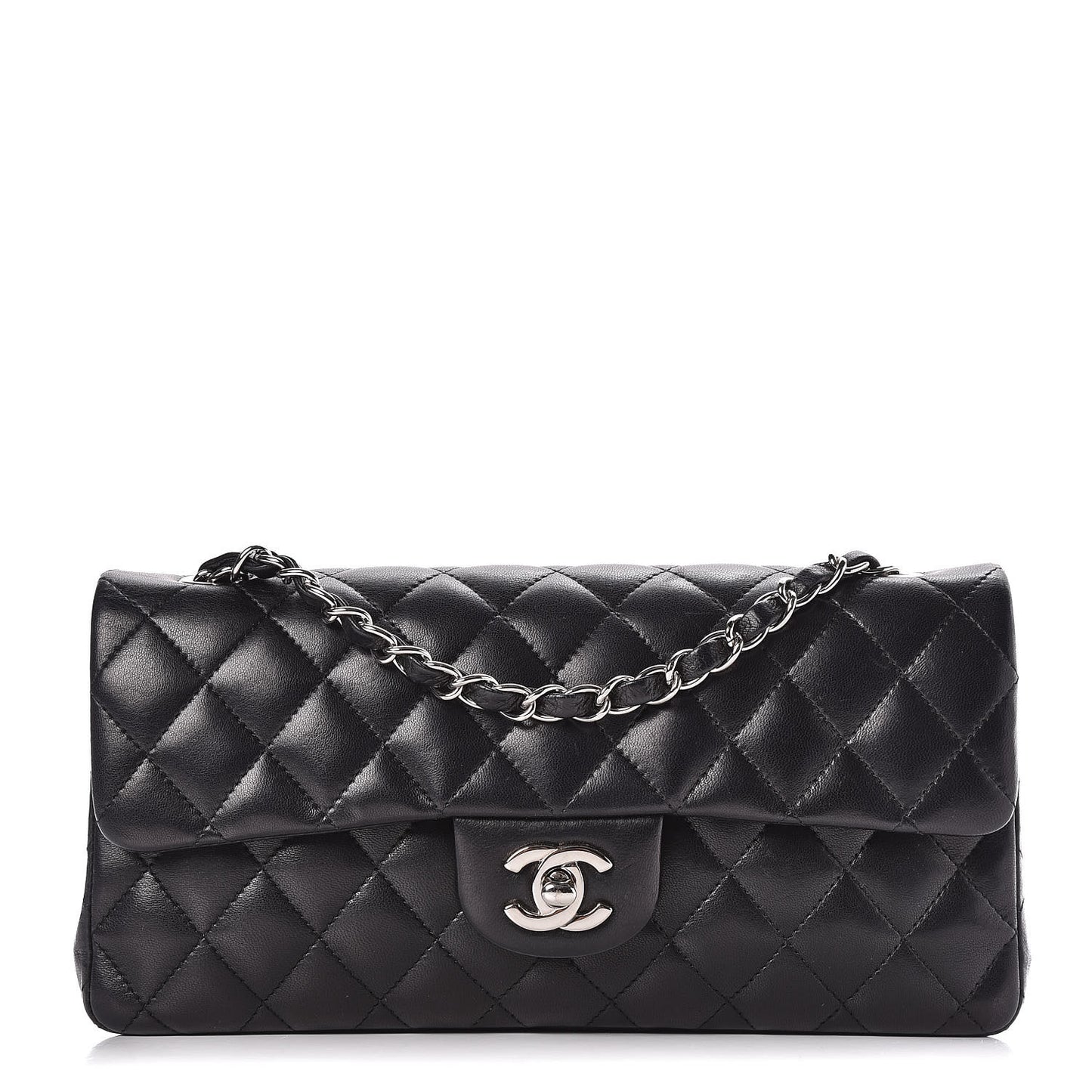 Lambskin Quilted East West Flap Black