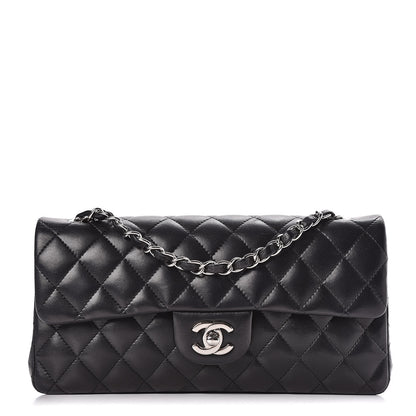 Chanel Lambskin Quilted East West Flap Black 1 of 12