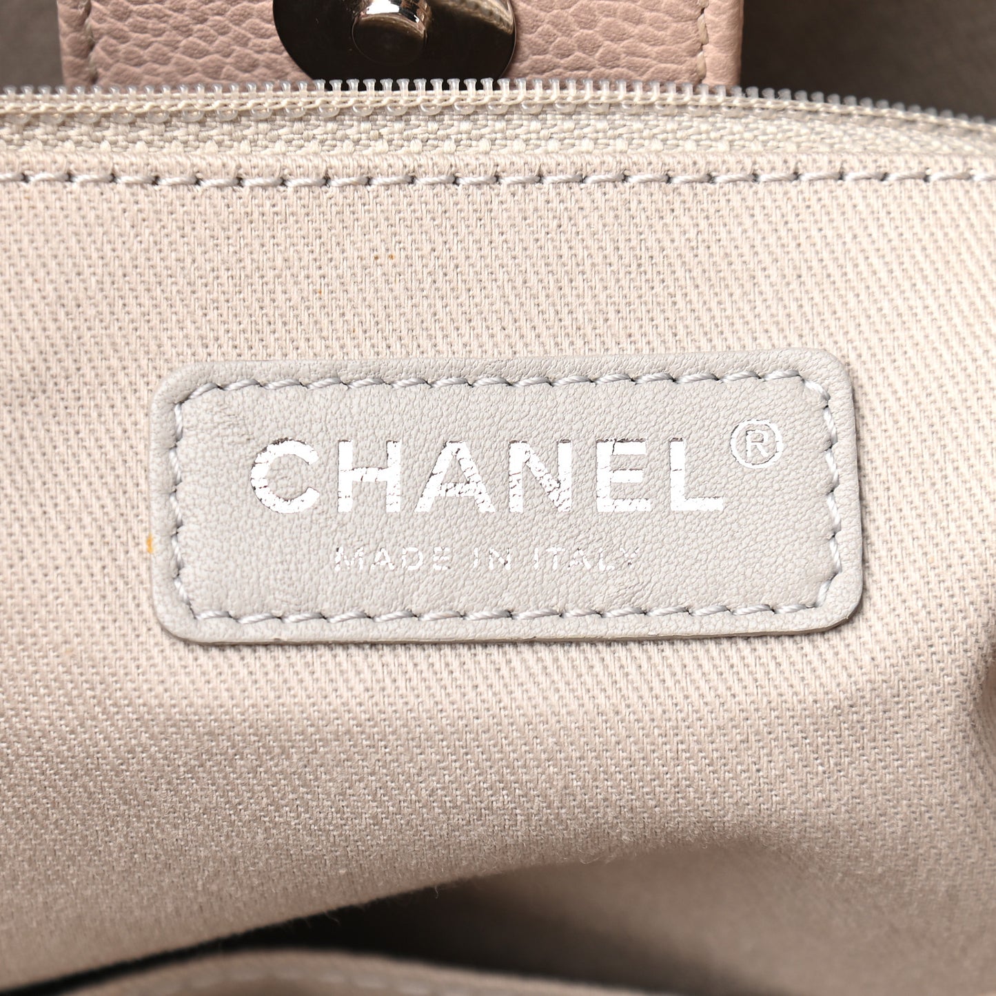 Glazed Calfskin Medium Deauville Tote Light Pink