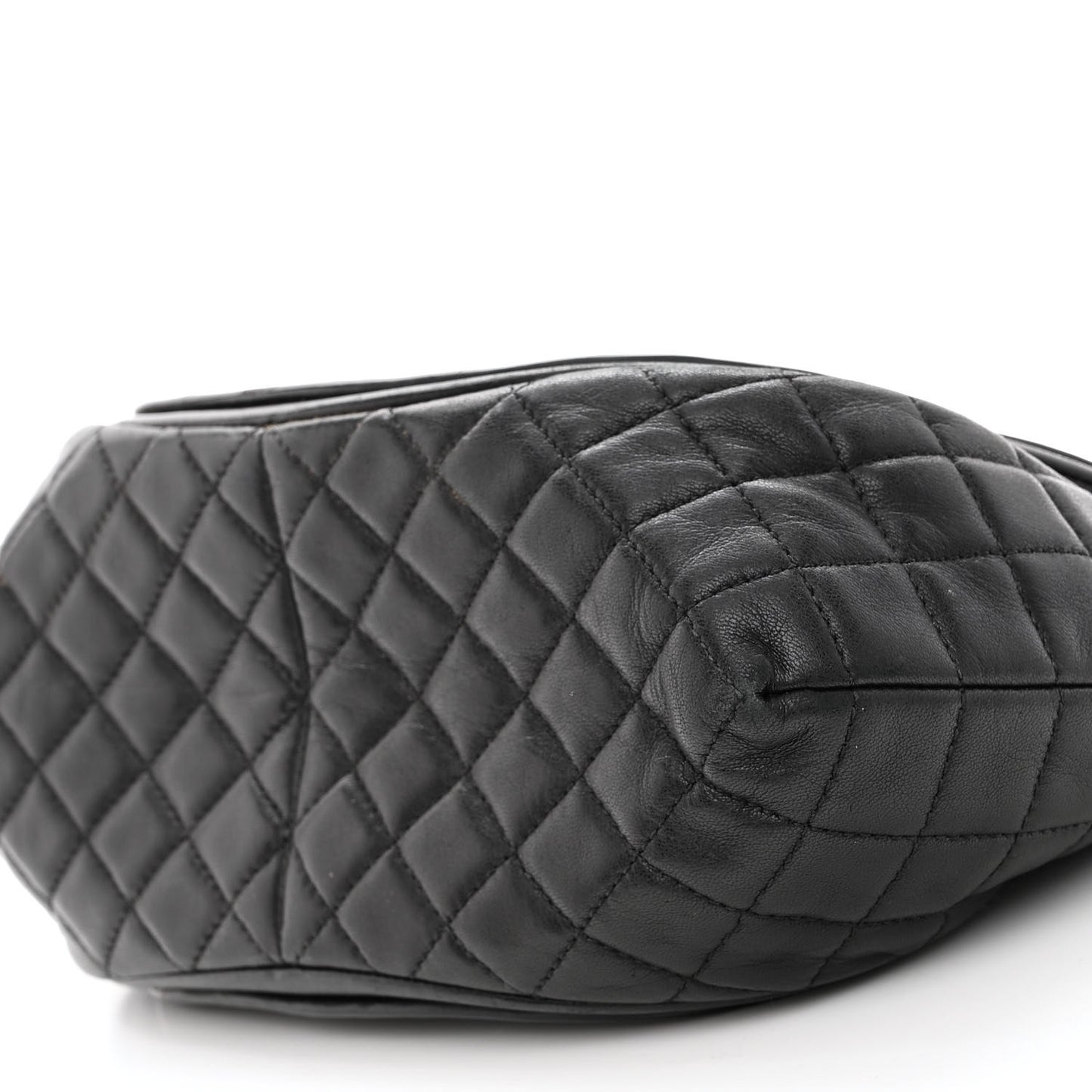 Lambskin Patent Classic Twist Crescent Flap Bag Black
