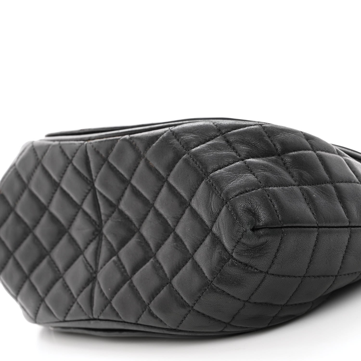 Chanel Lambskin Patent Classic Twist Crescent Flap Bag Black 9 of 10