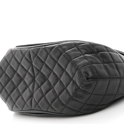Chanel Lambskin Patent Classic Twist Crescent Flap Bag Black 9 of 10