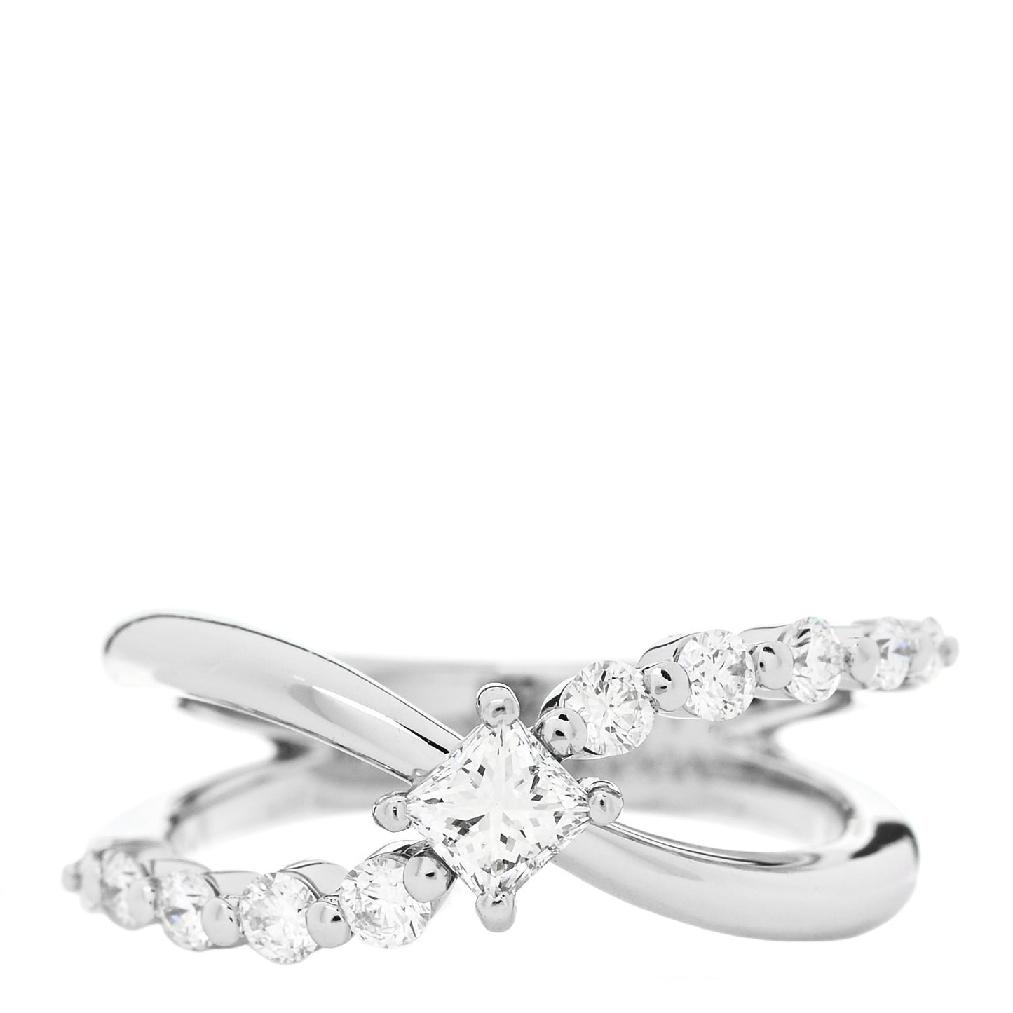 Platinum Diamond .69 Crossover Ring 53 6.5