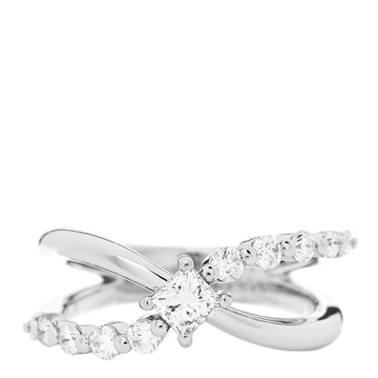 Parker & West by FASHIONPHILE Platinum Diamond .69 Crossover Ring 53 6.5 1 of 7