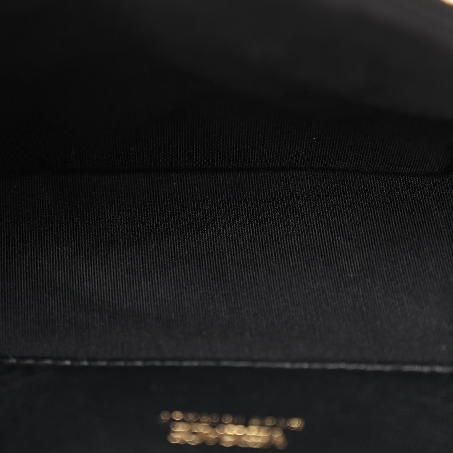 Nappa Quilted Medusa Belt Bag Black