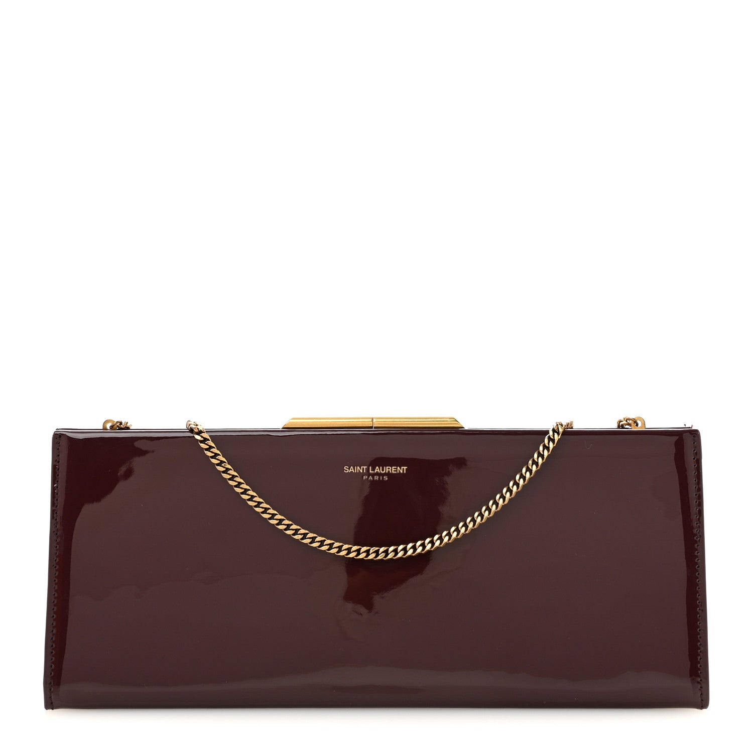 Saint Laurent Patent Clutch Rouge 1 of 11