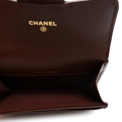 Chanel Lambskin Quilted Flap Card Holder Wallet Dark Brown 5 of 9