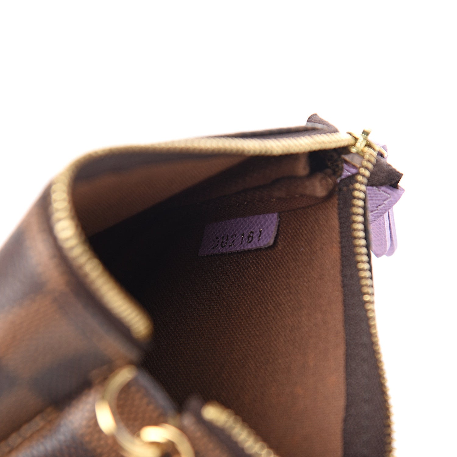 Louis Vuitton Damier Ebene Illustre Mini Pochette Accessories Violet 5 of 8