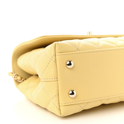 Chanel Caviar Quilted Mini Coco Handle Flap Yellow 9 of 10