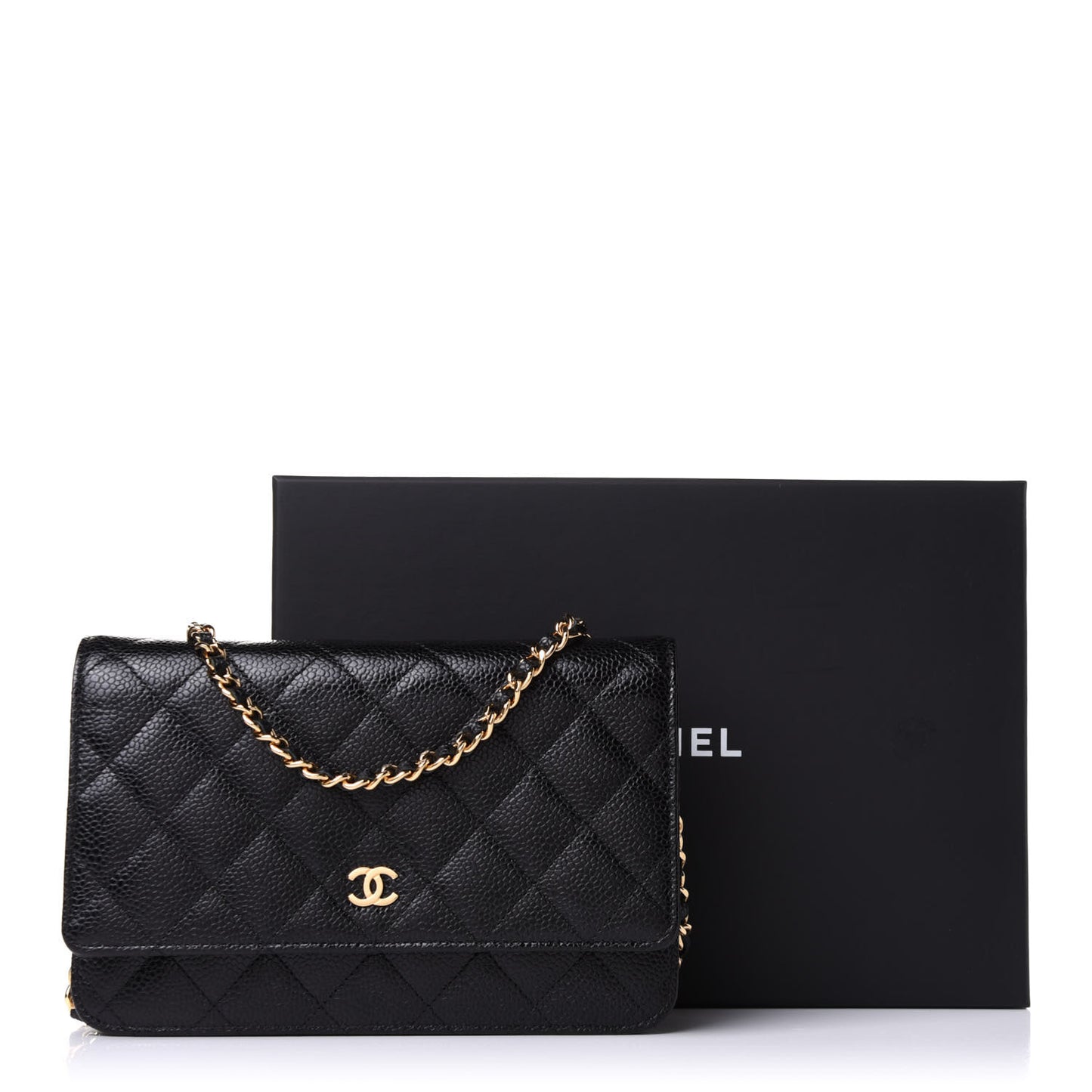 Caviar Quilted Wallet On Chain WOC Black