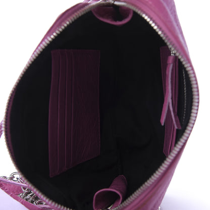Balenciaga Agneau Arena Classic Silver Hardware Pouch With A Chain Crossbody Rose Flamingo 4 of 7