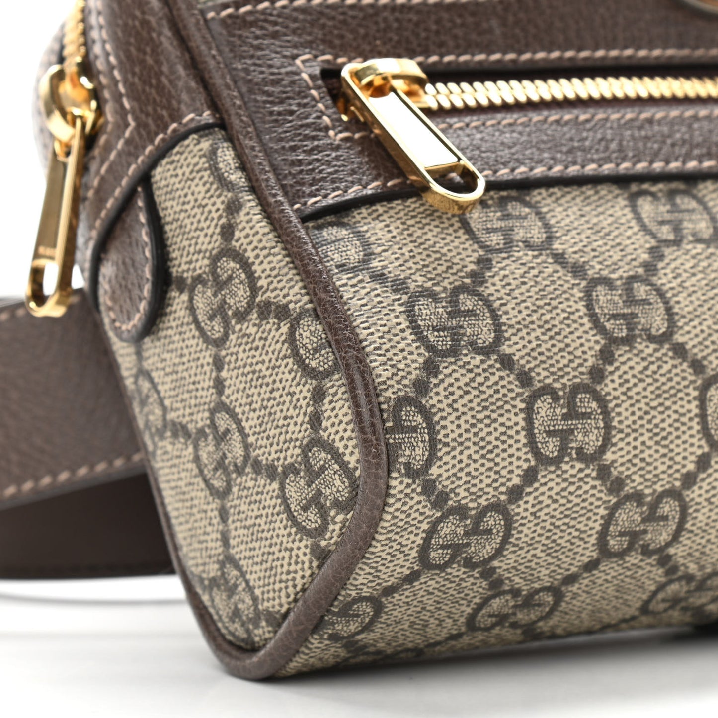 GG Supreme Monogram Web Small Ophidia Belt Bag 85 34 Dark Brown