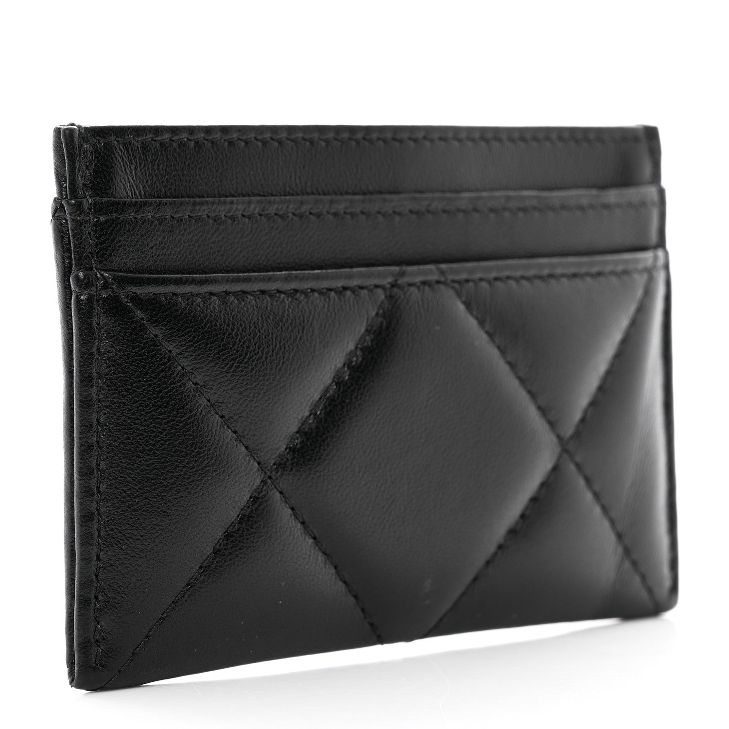 Chanel Lambskin Quilted Chanel 19 Card Holder Black 3 of 9