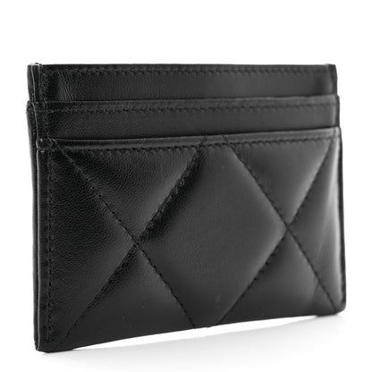 Chanel Lambskin Quilted Chanel 19 Card Holder Black 3 of 9