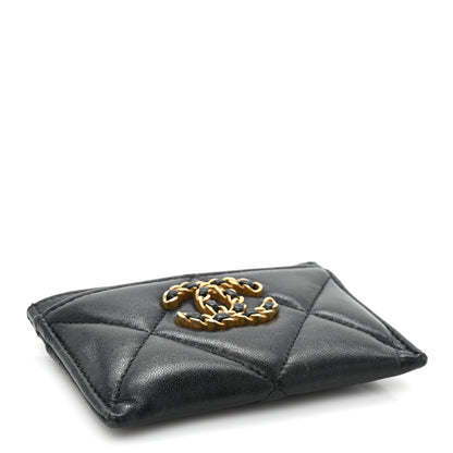 Chanel Lambskin Quilted Chanel 19 Card Holder Black 4 of 14