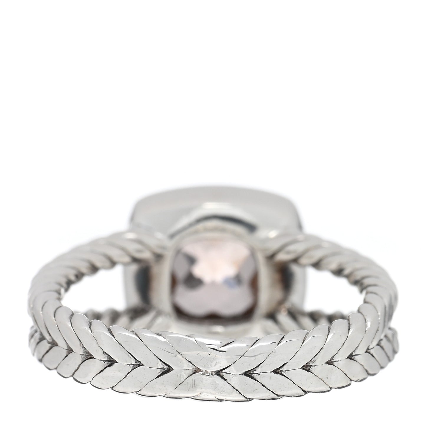 Sterling Silver Diamond Morganite 7mm Petite Albion Ring 58 8.25