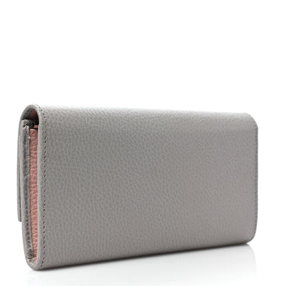 Gucci Dollar Calfskin Bi-Color GG Marmont Continental Wallet Grey Light Pink 3 of 8