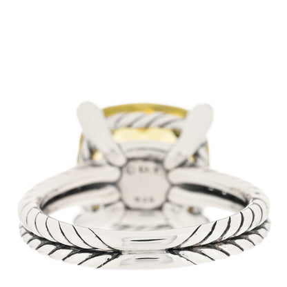 David Yurman Sterling Silver Diamond Lemon Citrine 11mm Chatelaine Ring 49 5 3 of 4