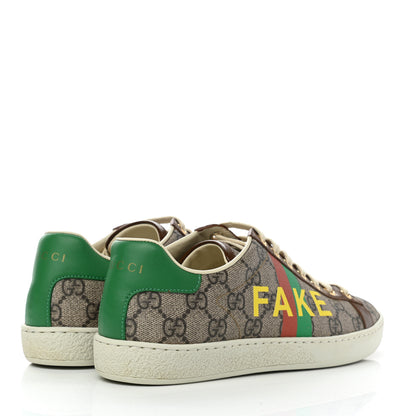 Gucci GG Supreme Monogram Fake/Not Womens Ace Sneakers 35.5 Beige New Shamarock Brown Sugar 4 of 9